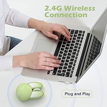 Amazon.com: KNOWSQT Bunny Wireless Mouse Green, 2.4G Silent